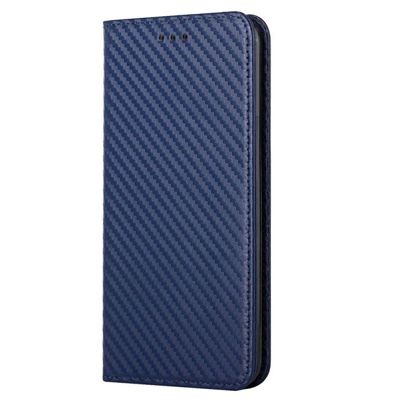 Folio-fodral Samsung Galaxy S23 Plus 5G Med Kedjar Läderfodral Strappy Carbon Fiber Style