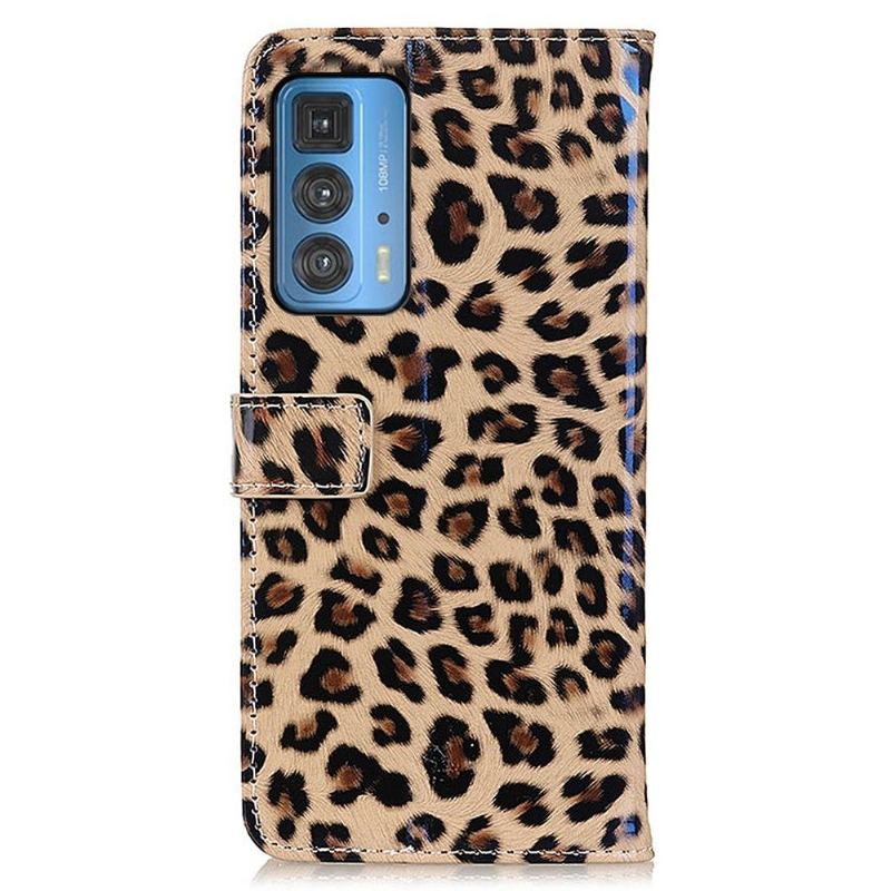 Folio-fodral För Motorola Edge 20 Pro Leopardstil I Konstläder