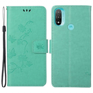 Fodral Moto G71 5G Asiatiska Fjärilar Och Blommor