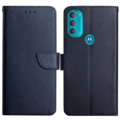 Folio-fodral Moto G71 5G Äkta Nappaläder