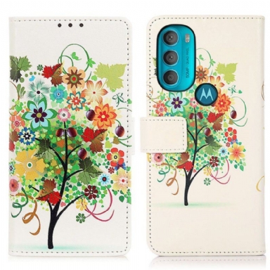 Folio-fodral Moto G71 5G Blommande Träd