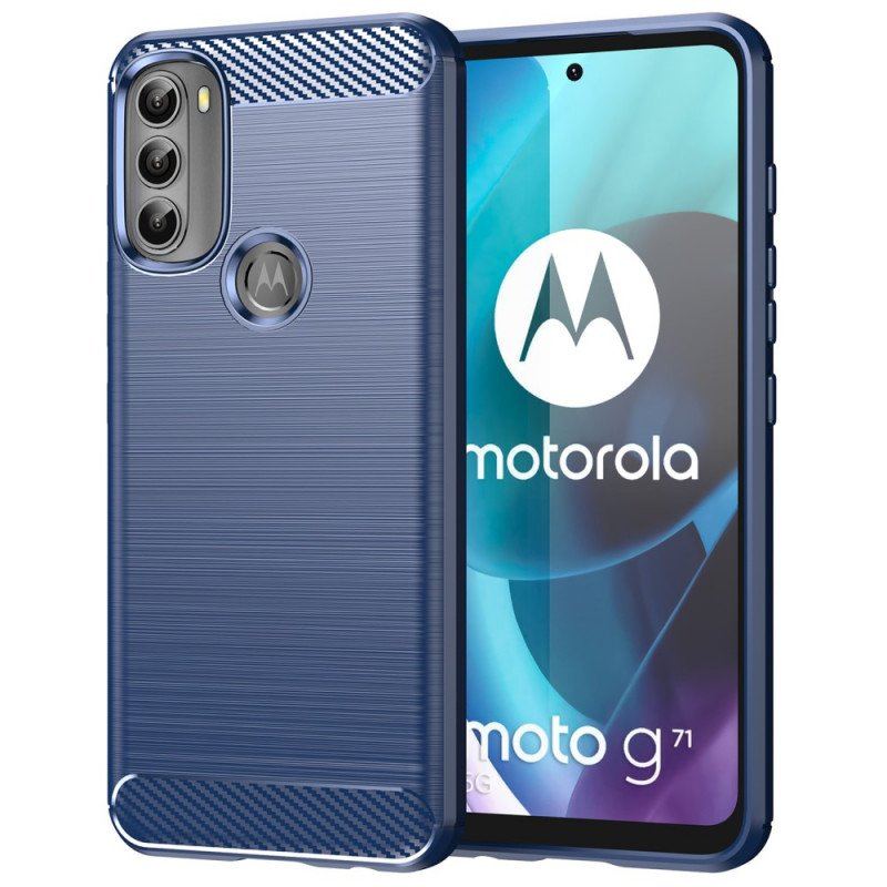 Skal Moto G71 5G Borstad Kolfiber