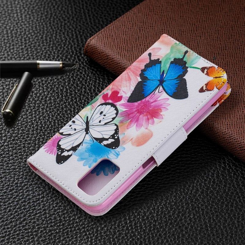 Fodral Case För Oppo A72 Fallskydd Fjärilar Och Färgglada Blommor