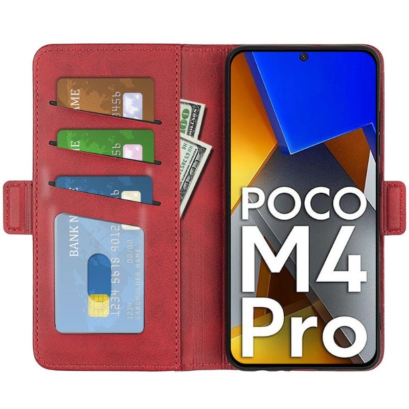 Fodral För Poco M4 Pro 4G Plånboksfodral Matt Konstläderfodral