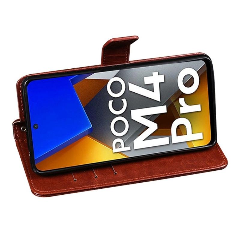 Läderfodral För Poco M4 Pro 4G Folio-fodral Idewei Folio Lädereffekt