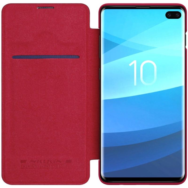 Fodral För Samsung Galaxy S10 Plus Hemming Nillkin Qin Läderfodral