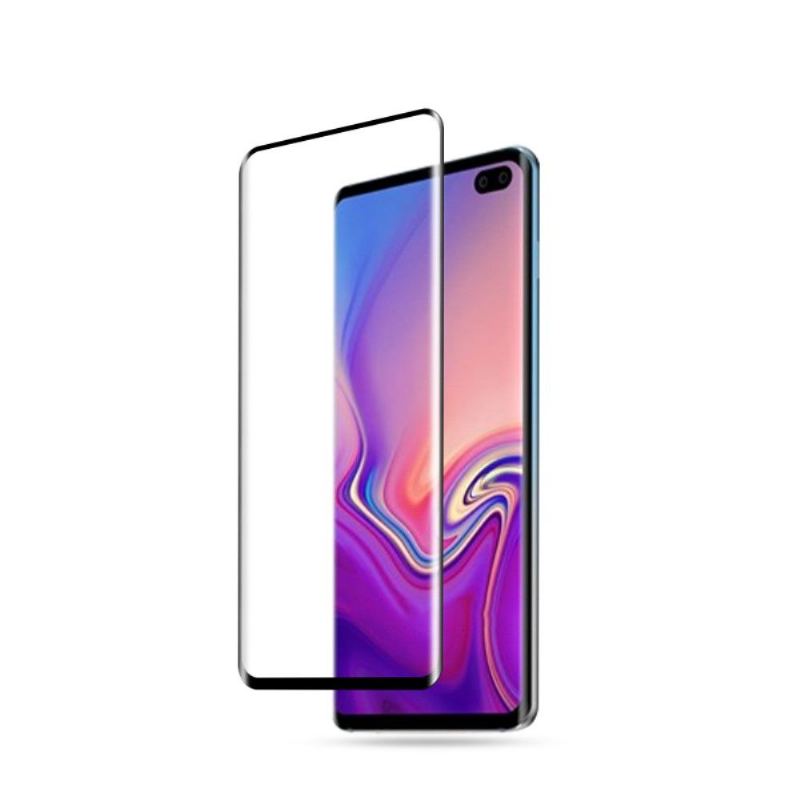 Läderfodral För Samsung Galaxy S10 Plus Skyddsfodral Skärmskydd I Härdat Glas I Full Storlek - Svart