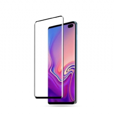 Läderfodral För Samsung Galaxy S10 Plus Skyddsfodral Skärmskydd I Härdat Glas I Full Storlek - Svart