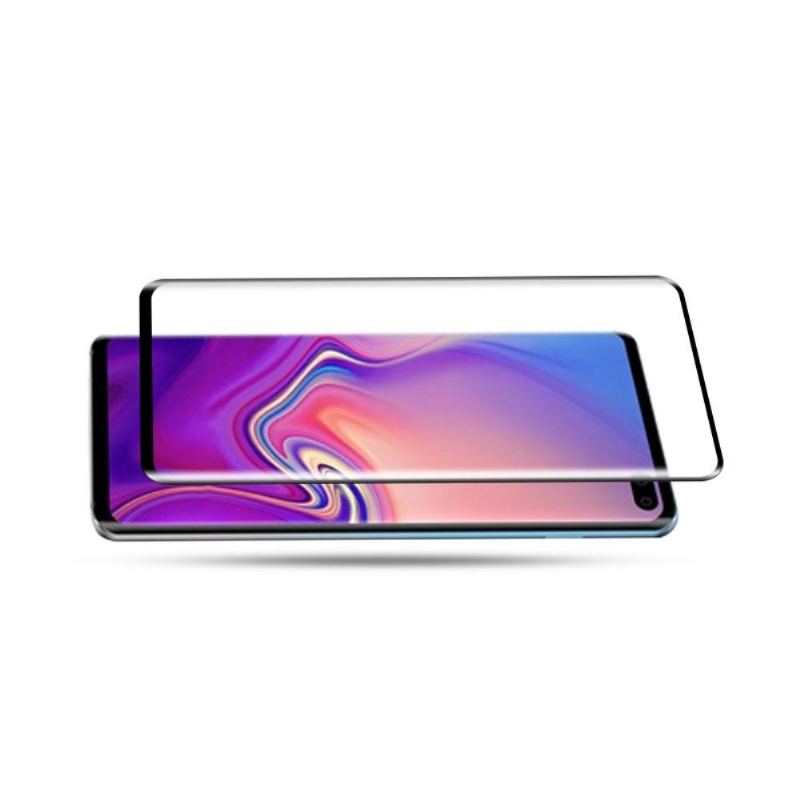 Läderfodral För Samsung Galaxy S10 Plus Skyddsfodral Skärmskydd I Härdat Glas I Full Storlek - Svart