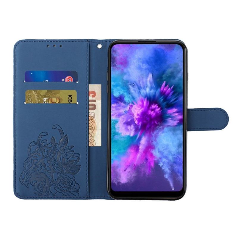 Läderfodral För Samsung Galaxy S10 Plus Tiger Design + Rem