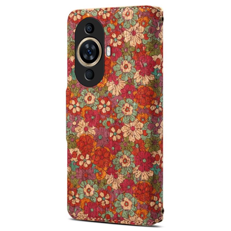 Läderfodral Huawei Nova 12s Telefonfodral Blommönster