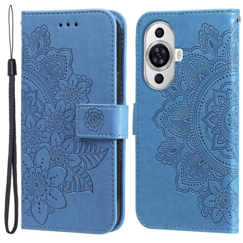 Läderfodral Huawei Nova 12s Telefonfodral Mandala Dekor Med Rem