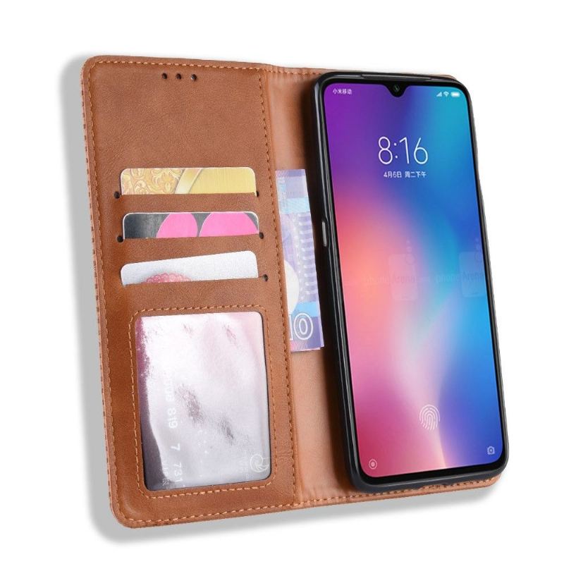 Fodral Case För Xiaomi Mi 9 Fallskydd Läderstil Le Cirénius