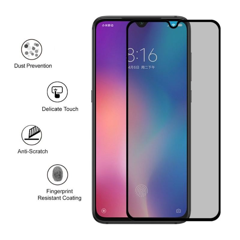 Läderfodral För Xiaomi Mi 9 Bedrijf - Härdat Glas Och Sekretessfilter