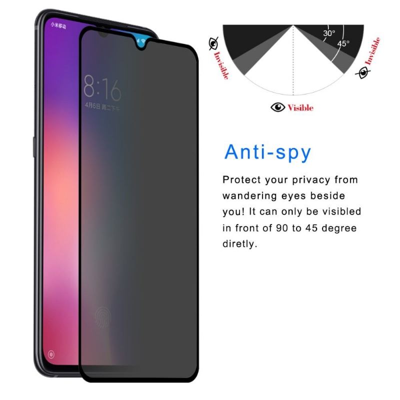 Läderfodral För Xiaomi Mi 9 Bedrijf - Härdat Glas Och Sekretessfilter