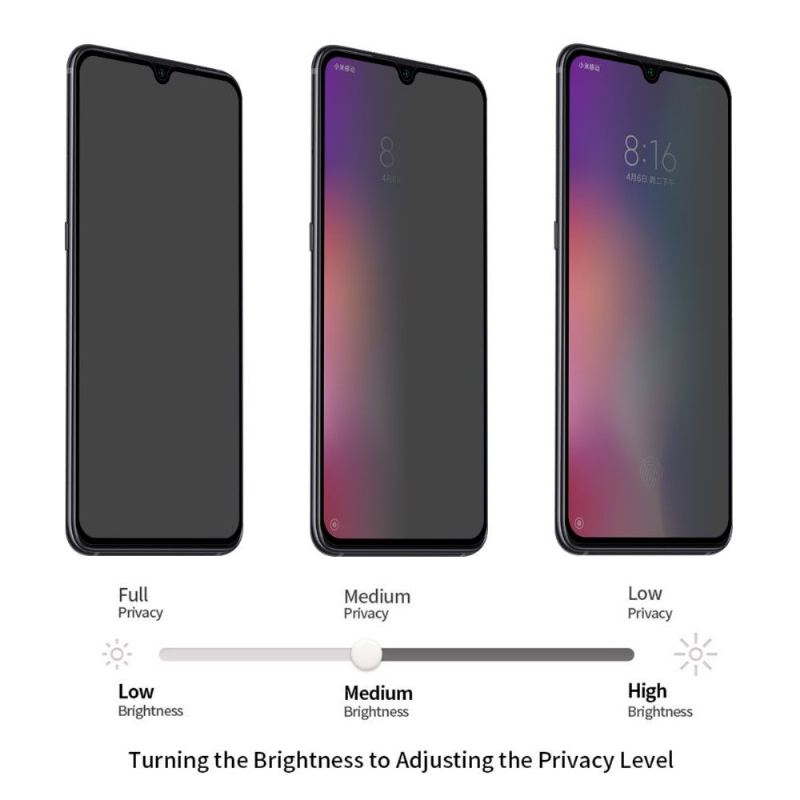 Läderfodral För Xiaomi Mi 9 Bedrijf - Härdat Glas Och Sekretessfilter