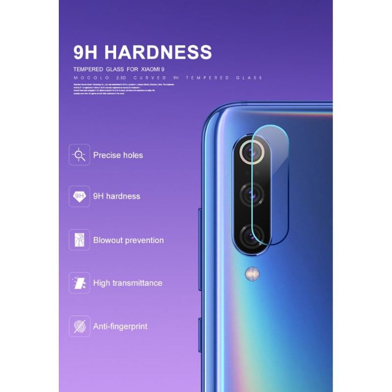 Läderfodral För Xiaomi Mi 9 - Härdat Glas För Bakre Kameralins