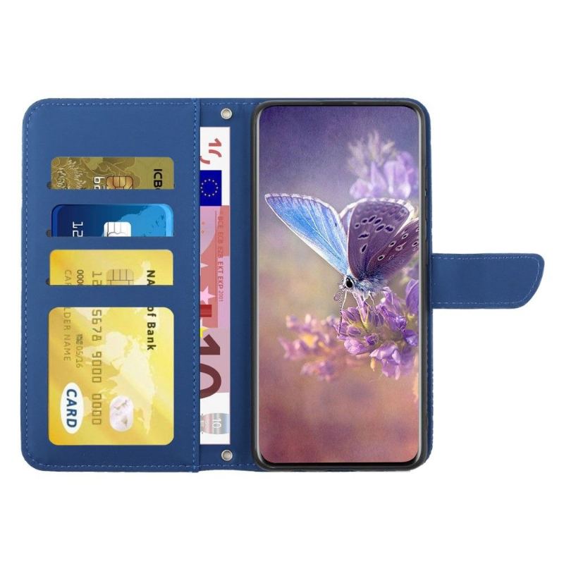 Folio-fodral För Samsung Galaxy A33 5G Fallskydd Illustration Av Fjäril Och Blommor