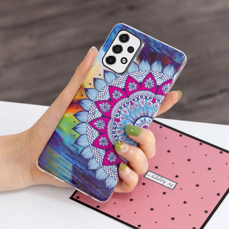 Skal För Samsung Galaxy A33 5G Fallskydd Lysande Färgglad Mandala