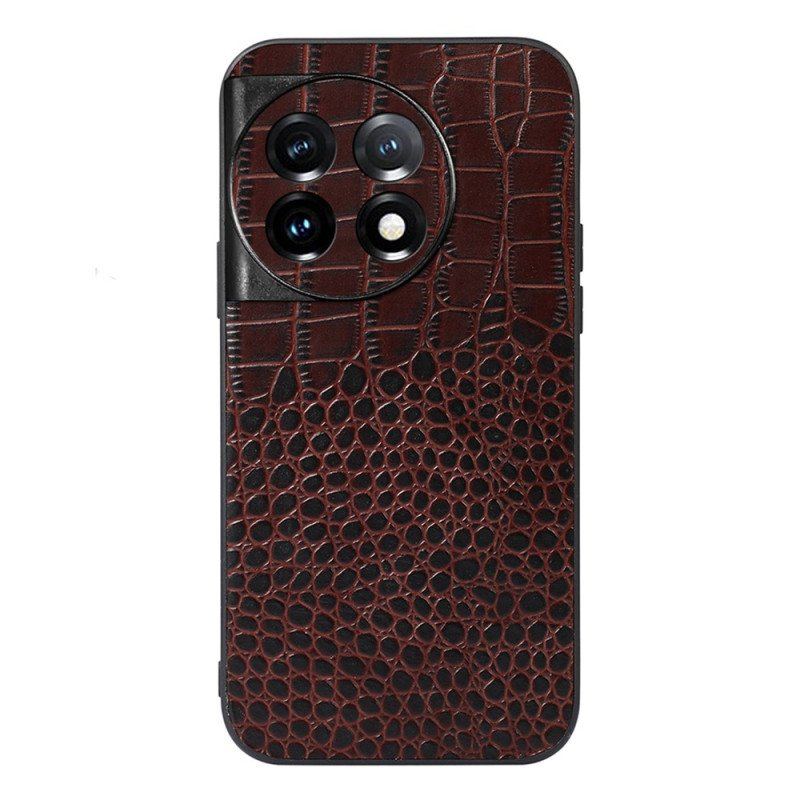 Skal OnePlus 11 5G Äkta Crocodile Texture Läder