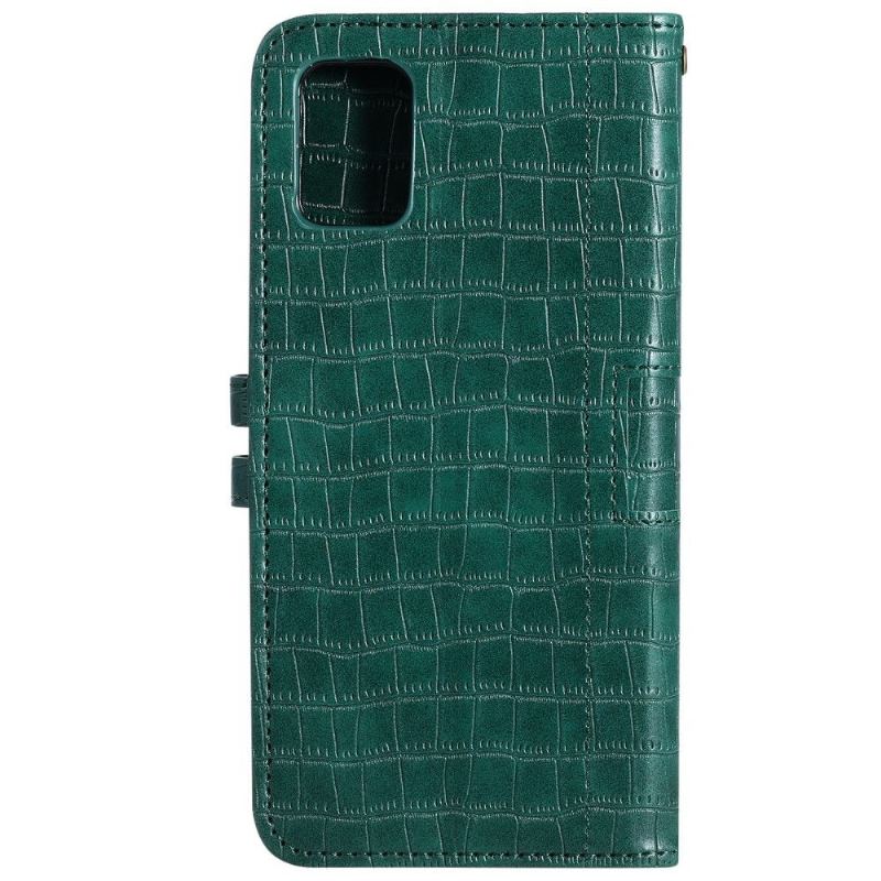 Fodral För Samsung Galaxy A71 Hemming Croc Effect Läderstil