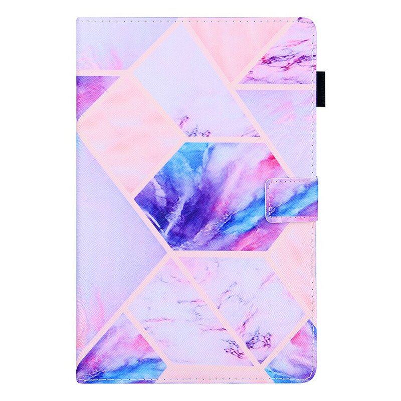 Fodral Samsung Galaxy Tab A7 Lite Marmor Geometri Design