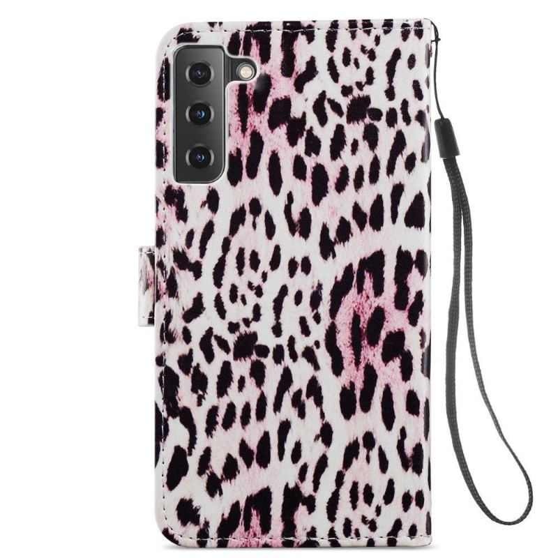 Folio-fodral För Samsung Galaxy S21 FE Fallskydd Leopardmönster