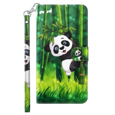 Fodral iPhone 15 Pro Max Med Kedjar 3d Bamboo Panda Med Rem