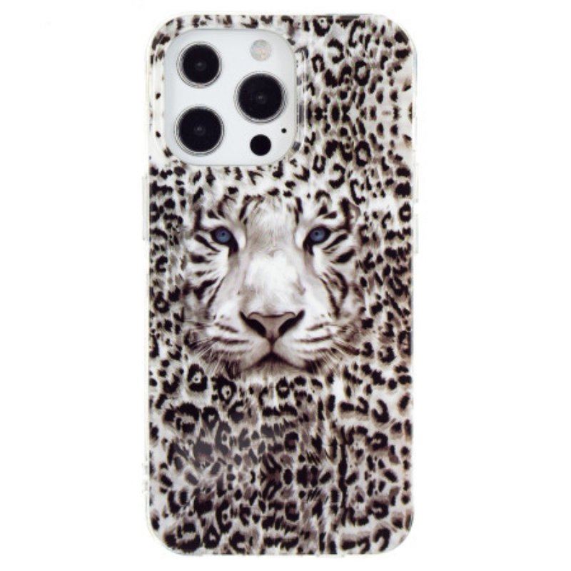 Mobilskal iPhone 15 Pro Max Fluorescerande Leopard