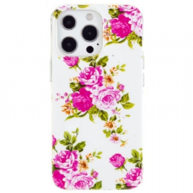 Skal iPhone 15 Pro Max Fluorescerande Blommor