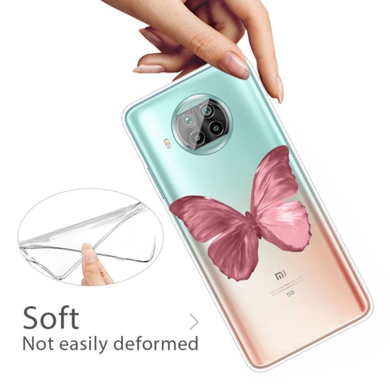 Skal För Xiaomi Mi 10T Lite Hemming Rosa Fjäril