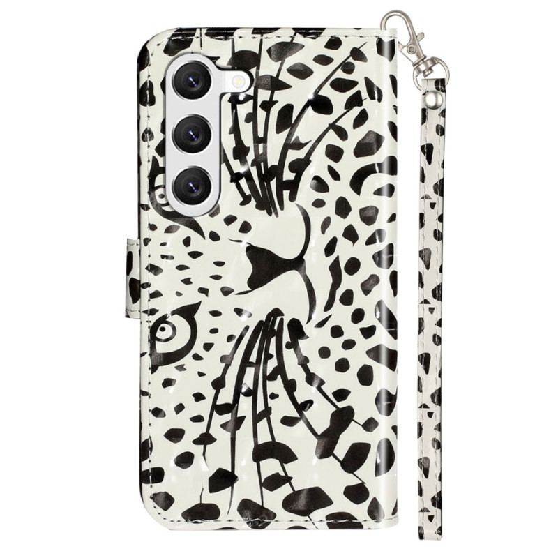 Fodral Samsung Galaxy S24 5g Leopardhuvud Med Snodd