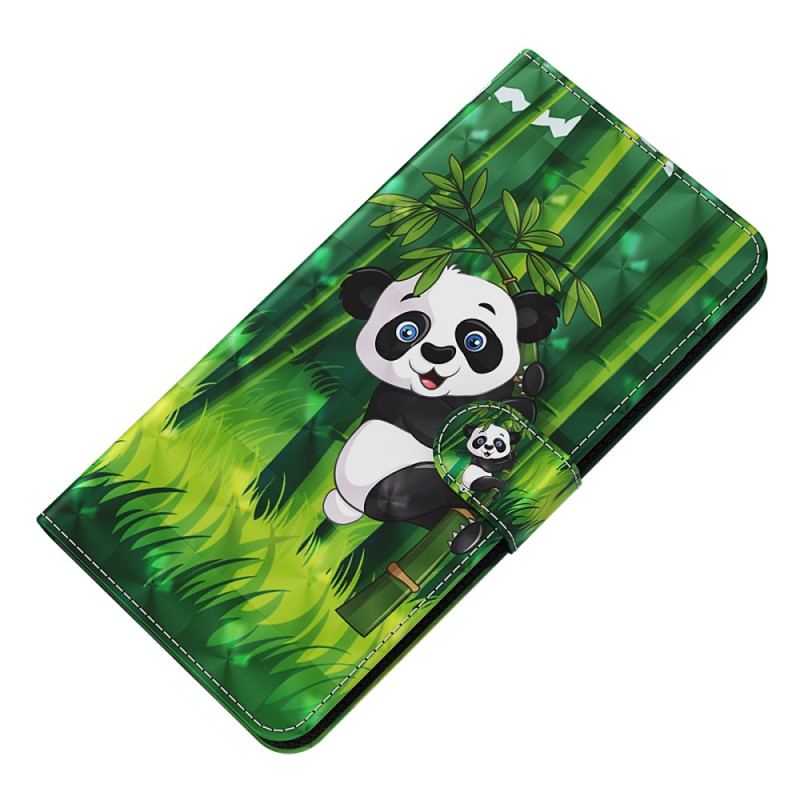 Läderskal Fodral Samsung Galaxy S24 5g Bambu Panda Med Rem