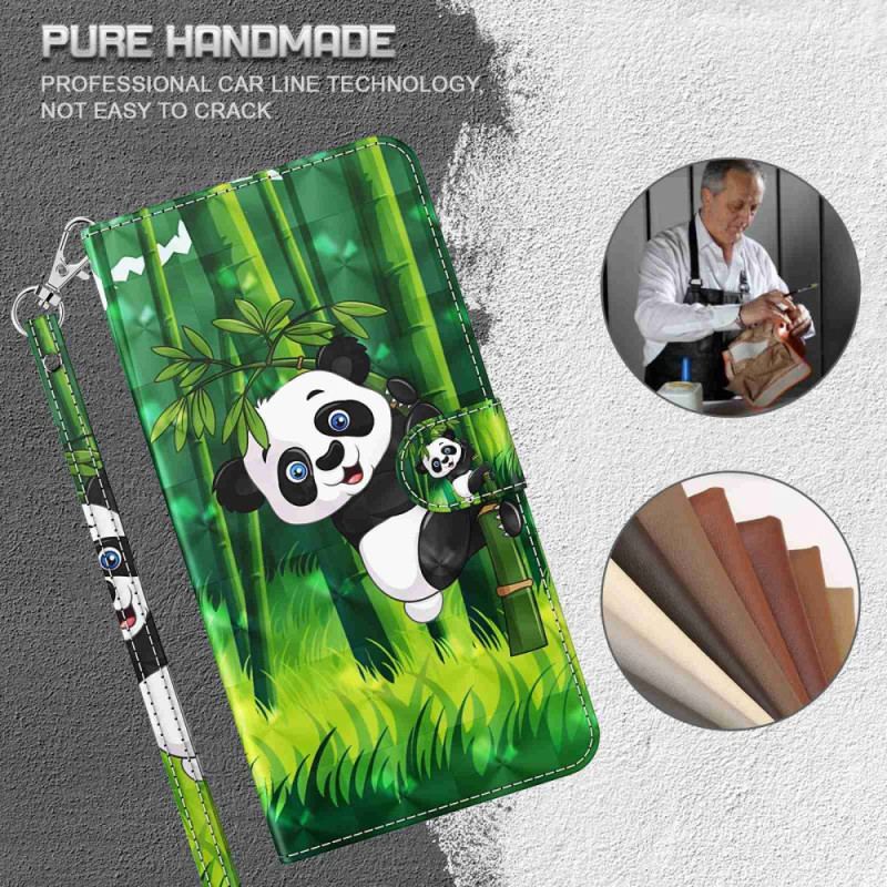 Läderskal Fodral Samsung Galaxy S24 5g Bambu Panda Med Rem