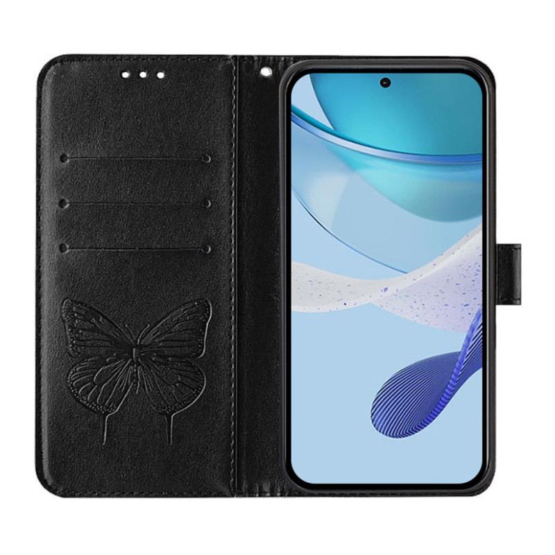 Fodral Samsung Galaxy Z Fold 6 Blommig Fjäril Med Rem