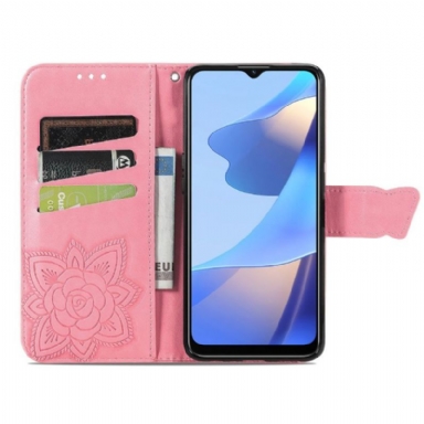 Folio-fodral För Oppo A16 / A16s Fallskydd Relieffjäril