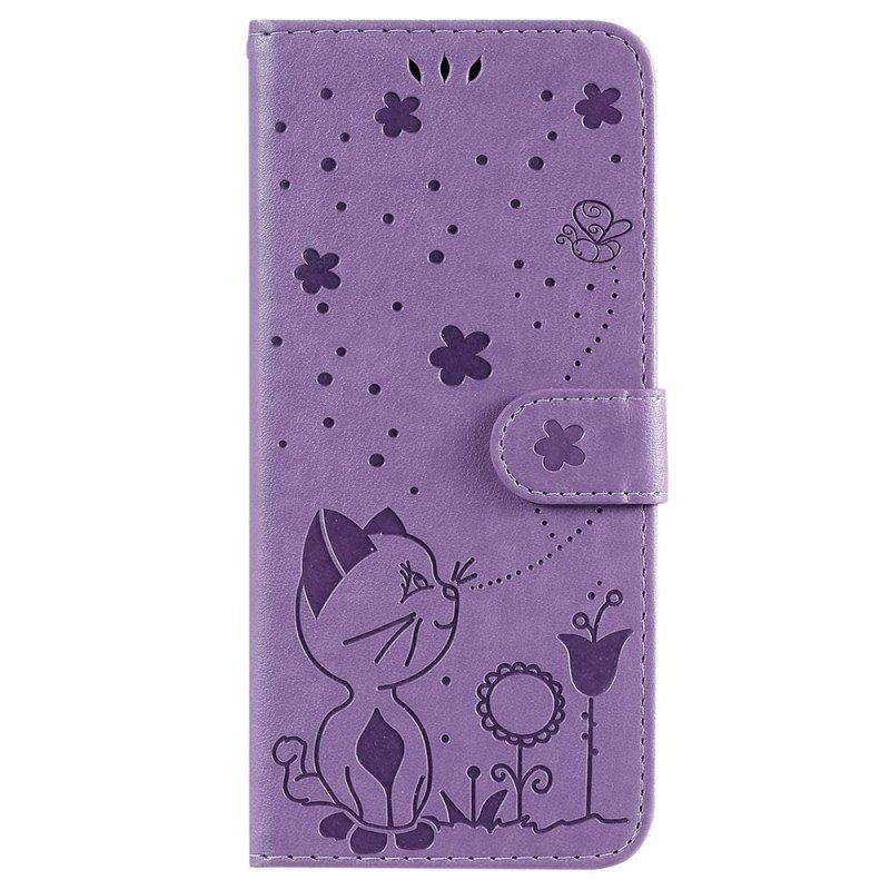 Fodral Samsung Galaxy S23 Ultra 5G Med Kedjar Strappy Cat And Bees