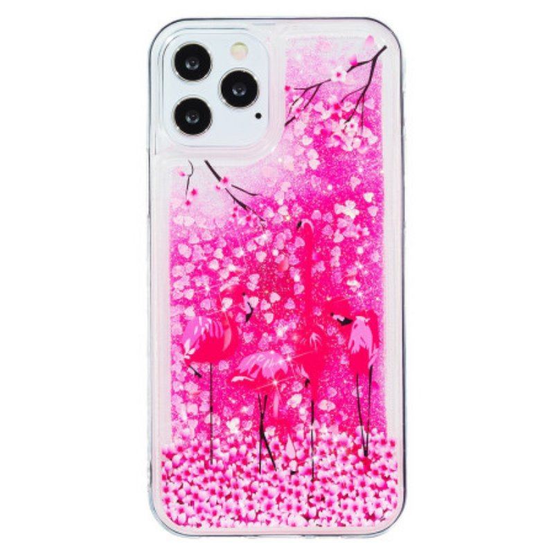 Mobilskal iPhone 15 Pro Flamingo Glitter