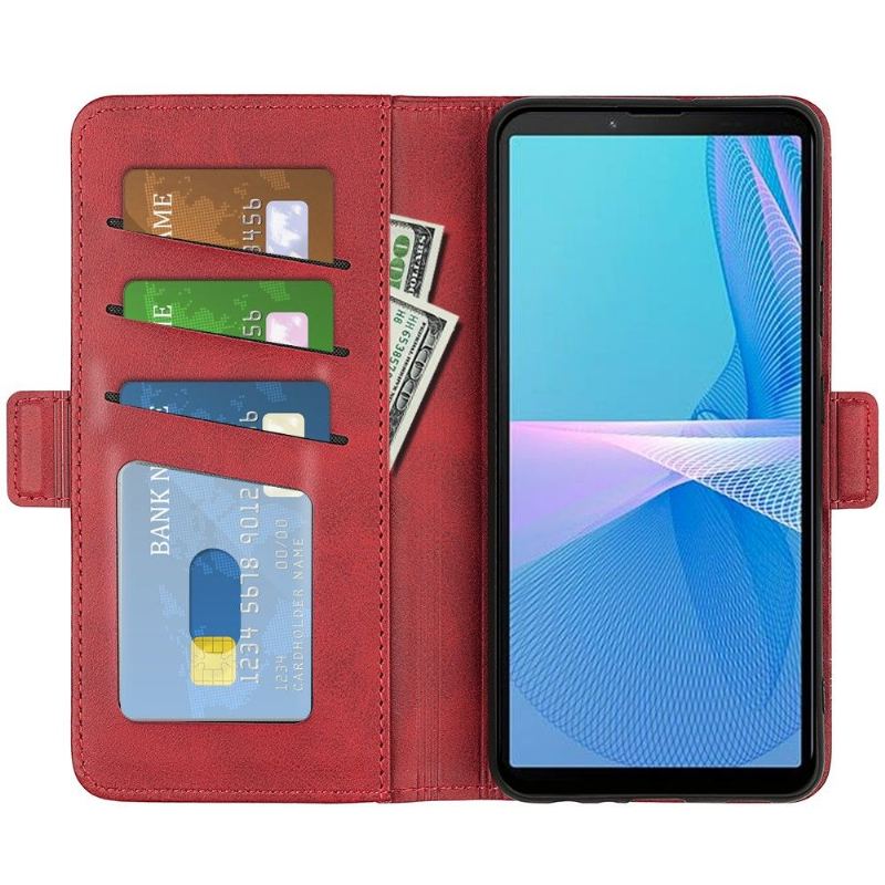 Fodral Case För Sony Xperia 10 IV Fallskydd Plånboksfodral Matt Konstläderfodral