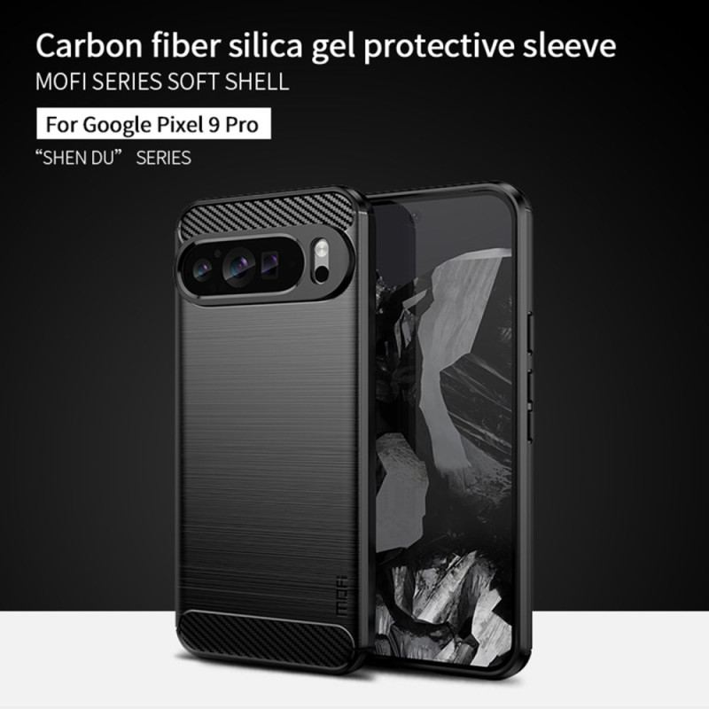 Skal Google Pixel 9 Pro Telefonfodral Borstad Kolfiber