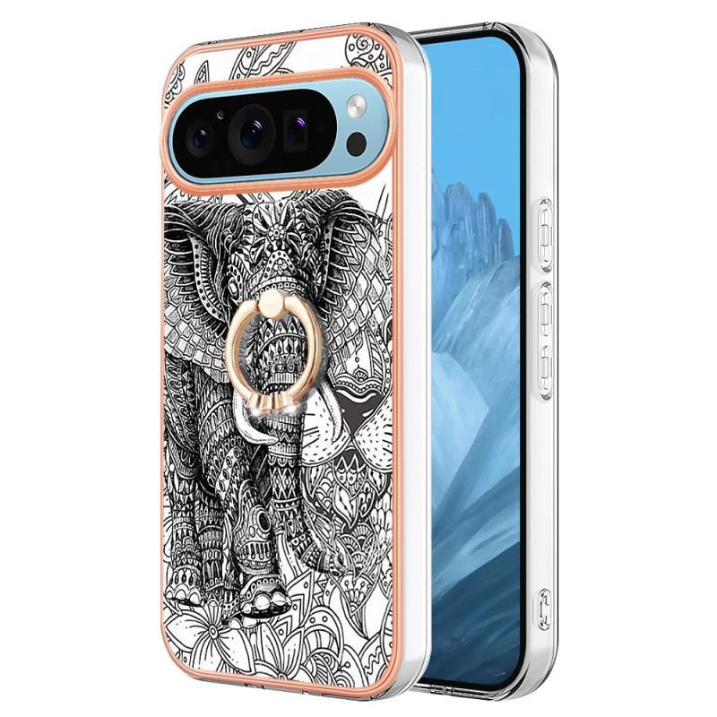 Skal Google Pixel 9 Pro Telefonfodral Elephant Totem Spport Ring