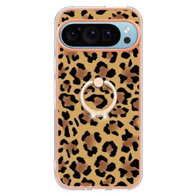 Skal Google Pixel 9 Pro Telefonfodral Ringhållare Med Leopardtryck