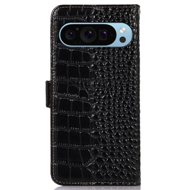 Skyddsfodral Google Pixel 9 Pro Crocodile Texture Rfid Blockering