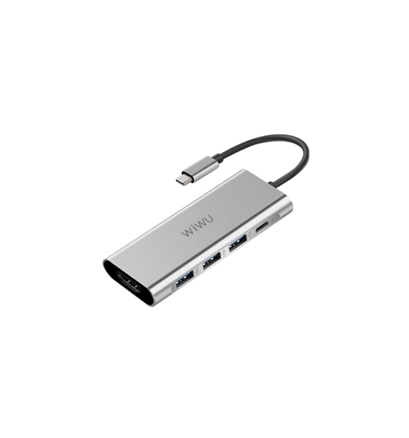 Usb-C Till Hdmi / Usb Hub-Adapter För Dator - Silver