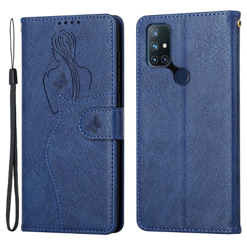 Fodral För OnePlus Nord N10 Hemming Premium Illustration Girl