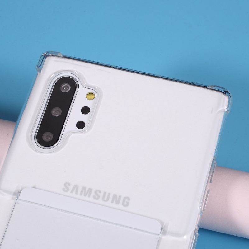 Skal För Samsung Galaxy Note 10+ / Note 10+ 5G Hemming Klar Korthållare