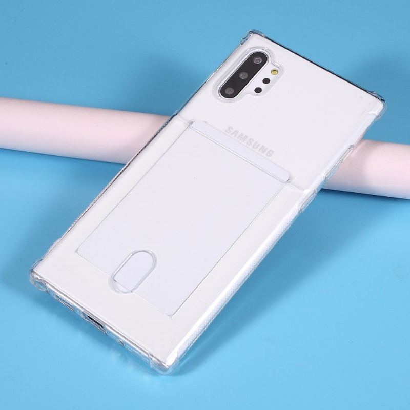 Skal För Samsung Galaxy Note 10+ / Note 10+ 5G Hemming Klar Korthållare