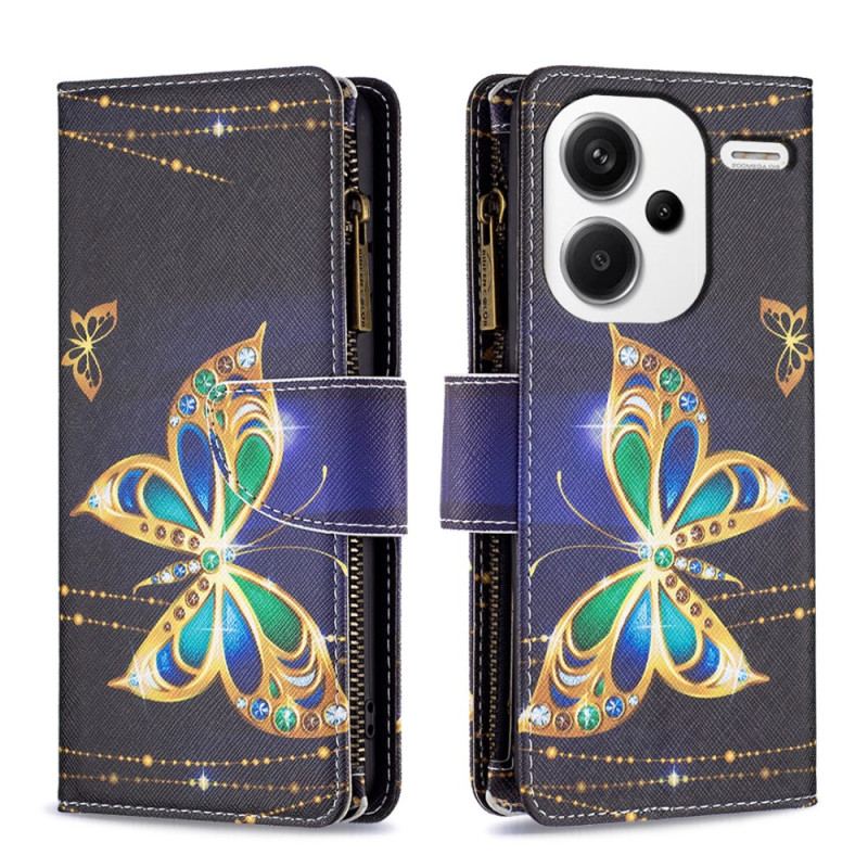 Fodral Xiaomi Redmi Note 13 Pro Plus 5g Rhinestone Butterflies Wallet