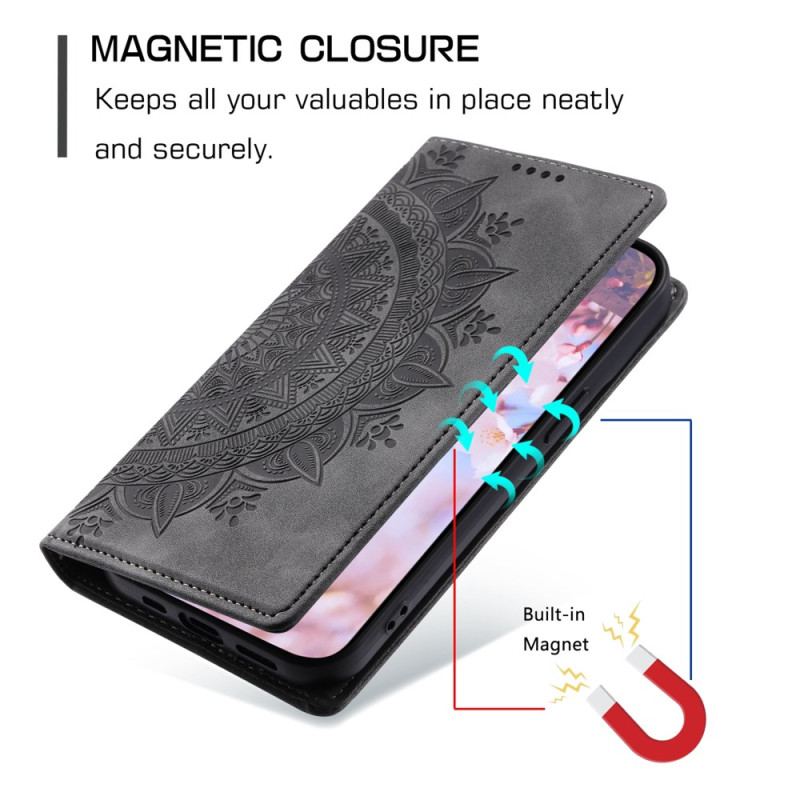 Folio-fodral Xiaomi Redmi Note 13 Pro Plus 5g Telefonfodral Mandala Mockaeffekt