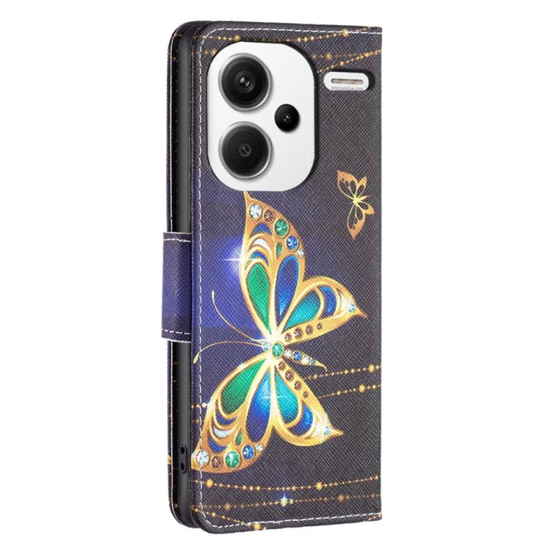 Läderfodral Xiaomi Redmi Note 13 Pro Plus 5g Telefonfodral - Fjärilssmycken